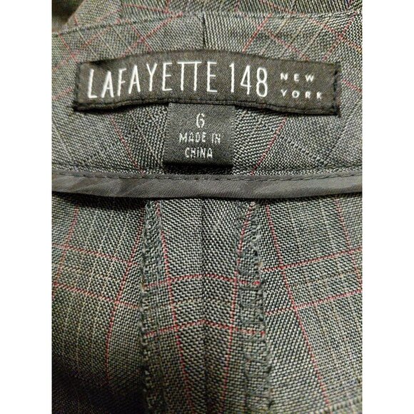 Lafayette 148 New York Women's Dress Pants Wool Wide Leg Grey Size 6  30x33 - Picture 6 of 7